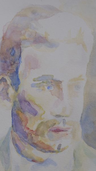 Sans titre  (Portrait du poete Rainer Maria Rilke) - Aquarelle (sur papier Arches) 32 x 24 - 2020