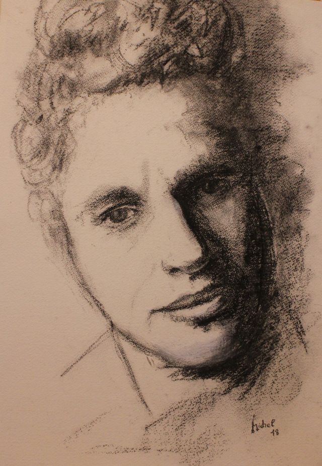 Autoportrait au fusain 1 - Technique mixte (Fusain sur papier) - 42 X 30 - 2018